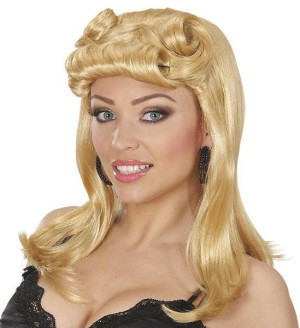 Peruka Peruki Pin Up Girl Blond Proste Do Ramion