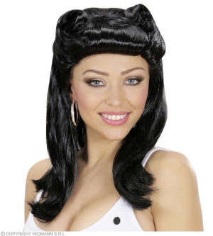 Peruka Peruki Pin Up Girl Czarne Proste Do Ramion