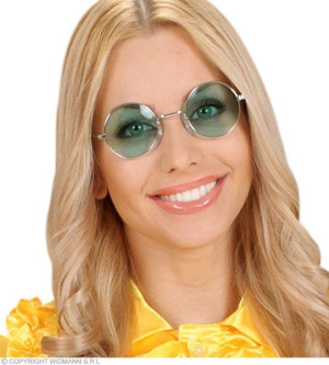 Okulary Lenonki Zielone Lata 70 Hipis Hipisa