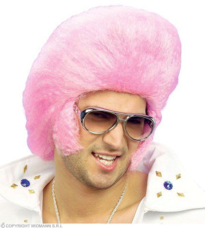 Peruka Peruki Elvis Różowa Król Rock And Roll