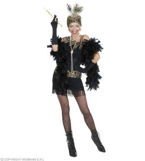 Sukienka Retro Czarna Burleska Flapper - M