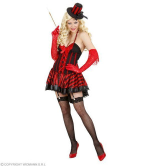 Sukienka Retro Czarno-czerwona Burleska Sexy - M