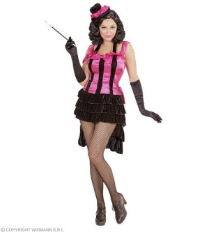 Sukienka Retro Czarno-różowa Burleska Sexy - M
