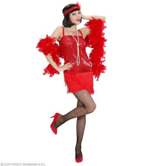 Sukienka Retro Lata 20 Charleston Czerwona Sex - L