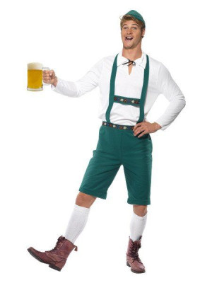 Strój Bawarski Biało-zielony Oktoberfest - Xl