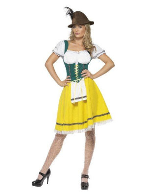Strój Bawarski Zielono-żółty Oktoberfest - S