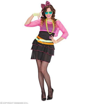 Sukienka Disco Girl Lata 80 Neonowe Kolory - Xl