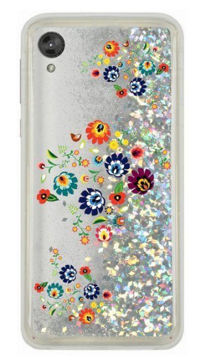 Casegadget Etui Liquid Folklor 2 Lenovo Moto E6 Srebrny