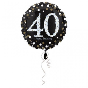Balon Foliowy 40 Happy Birthday Czarny 45cm