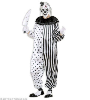 Strój Klauna Straszny Biało-czarny Halloween - Xs