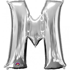 Balon Foliowy Literka M Srebrna 27x33 Cm Słomka