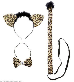 Zestaw Leopard Pantera 3 El. Opaska + Mucha +ogon
