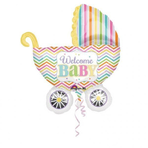 Balon Foliowy 71x79cm Welcome Baby Wózek Narodziny