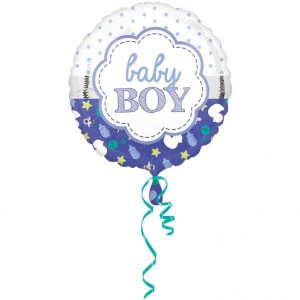 Balon Foliowy 43 Cm Baby Boy Chłopiec Narodziny