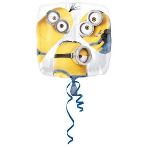 Balon Foliowy Kwadratowy Minionki Biały 43 Cm