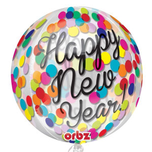 Balon Foliowy Kula Kropki Happy New Year Nowy Rok