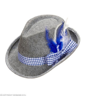 Kapelusz Bawarski Fedora Filc Błękit Oktoberfest