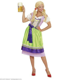 Strój Bawarski Dirndl Ludowy Folklor Fiol-ziel - M