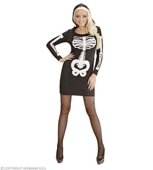 Strój Sukienka Szkielet Kościotrup Halloween - S