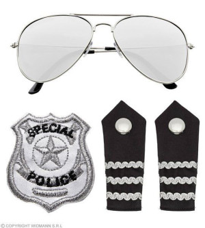Zestaw Policjant Policjantka Okulary Pagony Oznaka