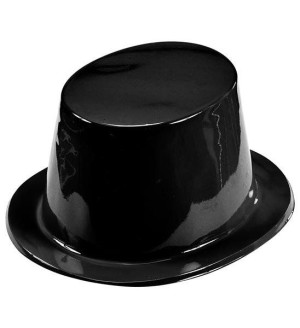Kapelusz Cylinder Retro Gangster Plastikowy