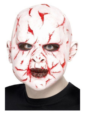 Maska Lateksowa Pocięta Twarz Halloween Rana