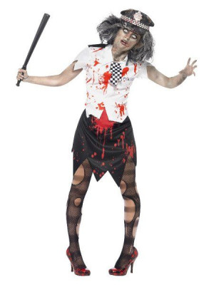 Strój Policjantki Zombie Martwa Policjantka - L