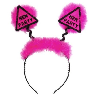 Opaska Hen Party Z Pomponami Różowa Futerko