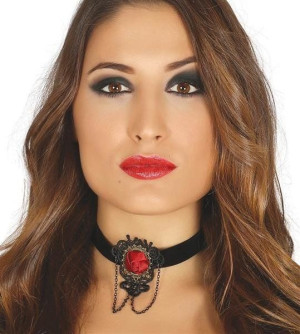 Naszyjnik Z Różą Choker Gotycki Gotyk Róża