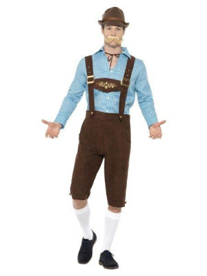Strój Bawarski Niebiesko-brązowy Oktoberfest - L
