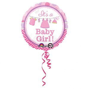 Balon Foliowy 43cm It's A Baby Girl Różowy