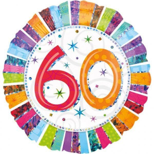 Balon Foliowy 60 Urodziny 60-tka Kolorowy 45cm