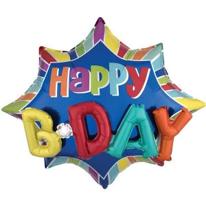 Balon Foliowy Happy B-day Urodziny 88 X 73 Cm