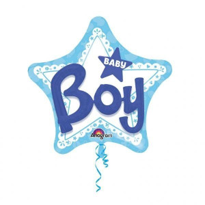 Balon Foliowy Niebieski Baby Boy Serce Chłopiec