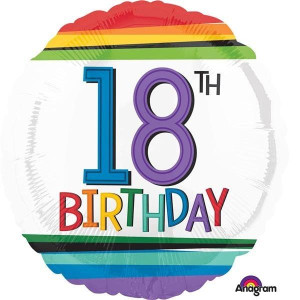 Balon Foliowy 18 Urodziny Wielokolorowy Mix