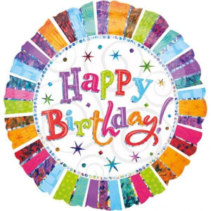 Balon Foliowy Okrągły Happy Birthday Urodziny 81cm