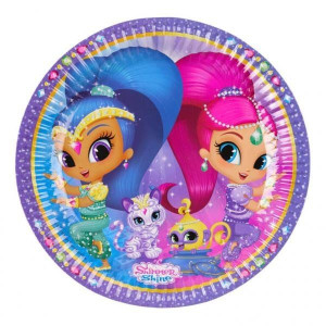 Talerzyki Bajkowe Shimmer&shine 8 Szt 23 Cm