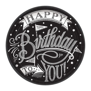 Talerzyki Talerze Papier Happy Bithday 18szt 27cm