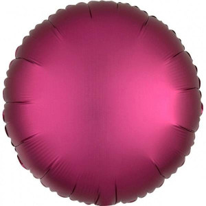 Balon Foliowy Okrągły Satynowy Ciemny Różowy 43cm