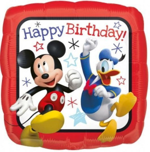 Balon Foliowy 43cm Mickey Donald Happy Birthday