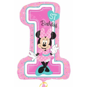 Balon Foliowy Cyfra 1 Myszka Minnie Różowy