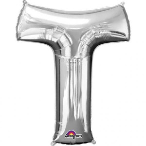Balon Foliowy 66 X 81cm Litera T Srebrna Urodziny