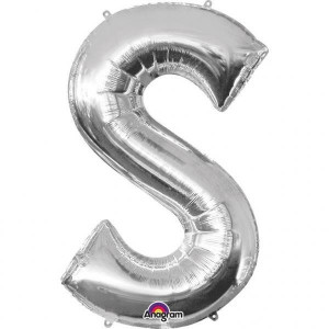 Balon Foliowy 53 X 88cm Litera S Srebrna Urodziny