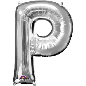 Balon Foliowy 60 X 81cm Litera P Srebrna Urodziny