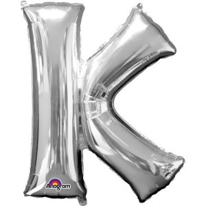 Balon Foliowy 66 X 83cm Litera K Srebrna Urodziny
