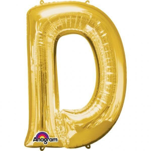 Balon Foliowy 60 X 83cm Litera D Złota Urodziny
