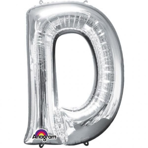 Balon Foliowy 60 X 83cm Litera D Srebrna Urodziny