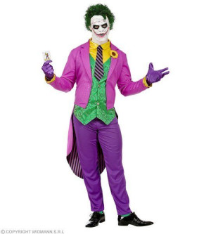 Strój Mad Joker Szalony Męski Fiolet Halloween - Xs