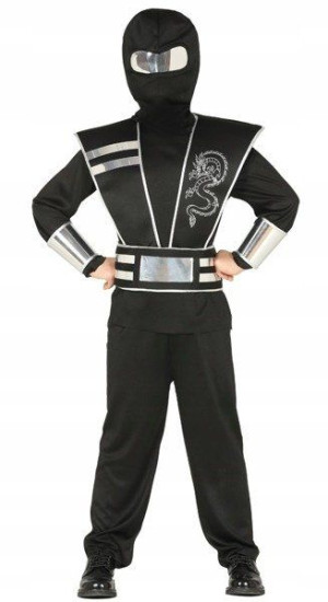 Strój Ninja Ninji Czarny Wojownik - 128