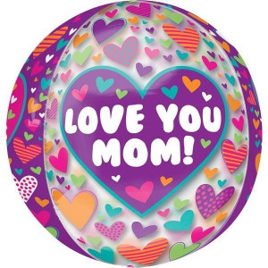 Balon Foliowy Kula Love You Mum 38 Cm Dzień Matki